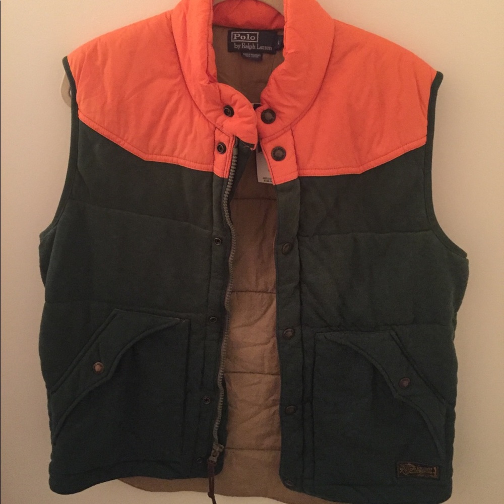 Orange and Green Polo Ralph Lauren Vest. NWT.